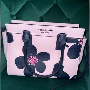 KATE SPADE ♠️ NWOT Cameron Grande Flora pink blue flower satchel purse crossbody